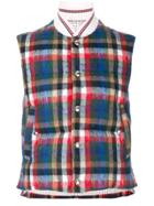 Thom Browne Gingham Tartan Down-filled Hairy Mohair Vest - Multicolour