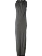Rick Owens Draped Evening Dress, Women's, Size: 44, Grey, Spandex/elastane/viscose