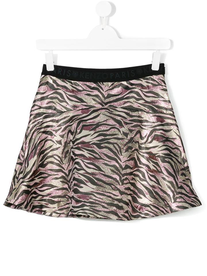 Kenzo Kids Tiger Print Mini Skirt - Pink & Purple