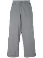 Facetasm Wide-legged Cropped Trousers - Grey