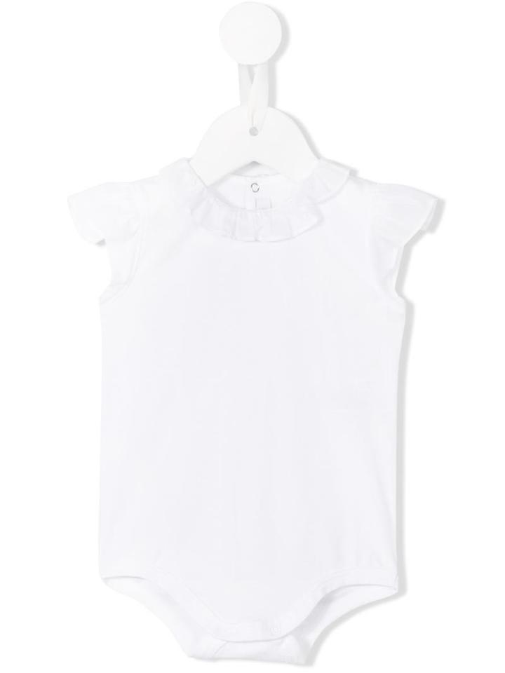 Il Gufo - Ruffle Trim Body - Kids - Cotton/spandex/elastane - 6 Mth, White