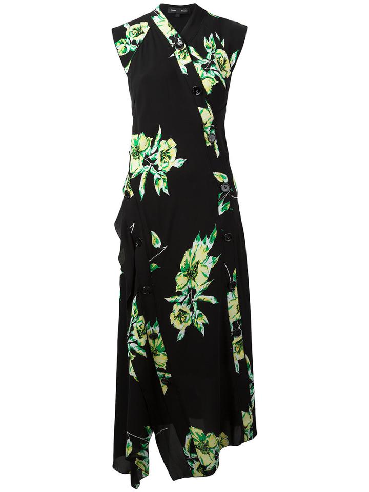 Proenza Schouler - Floral Print Dress - Women - Silk - 8, Women's, Black, Silk