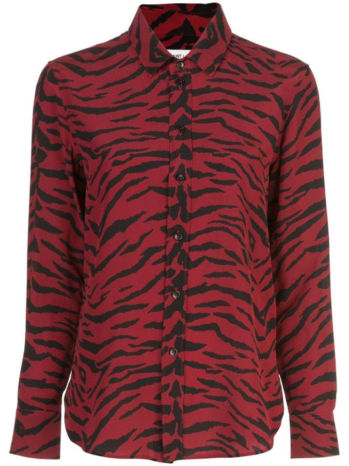 Saint Laurent Zebra Print Shirt - Red