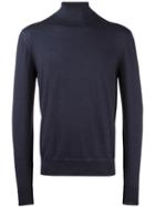 Berluti Turtleneck Jumper, Men's, Size: 48, Blue, Wool