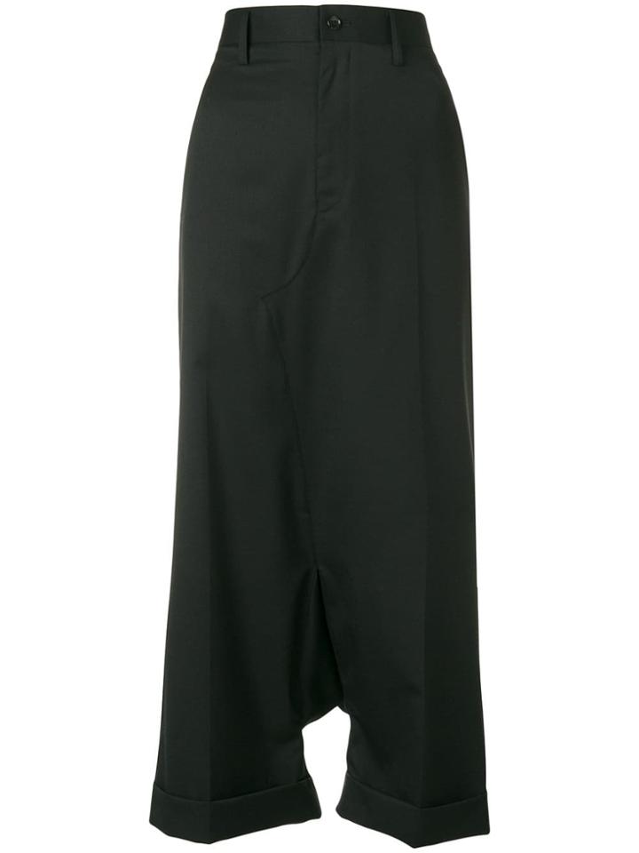 Junya Watanabe Cropped Drop-crotch Trousers - Black