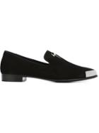 Giuseppe Zanotti Design Contrasted Toe Cap Loafers, Men's, Size: 43, Black, Suede/leather/rayon