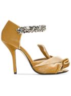 No21 Yellow Velvet Crystal 110 Sandals - Yellow & Orange