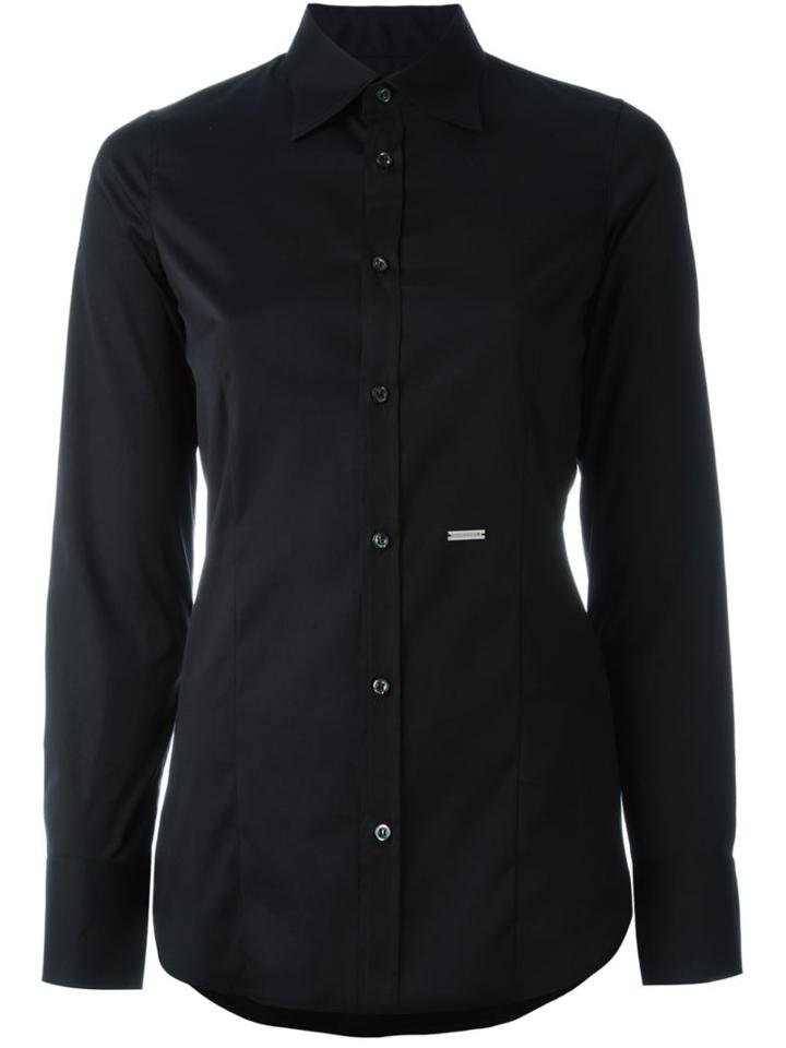 Dsquared2 Classic Shirt, Women's, Size: 42, Black, Cotton/spandex/elastane