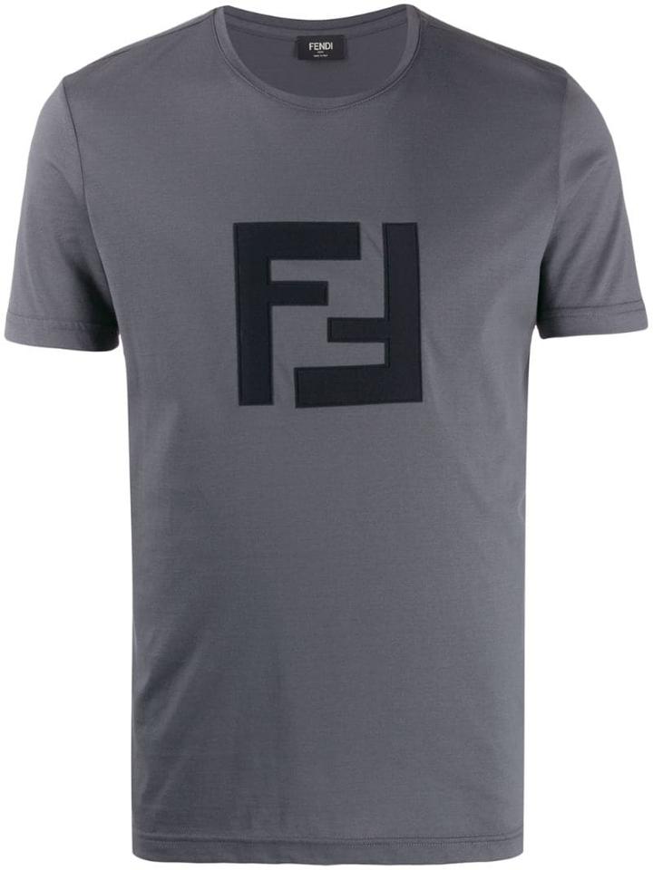 Fendi Monogram Logo T-shirt - Grey