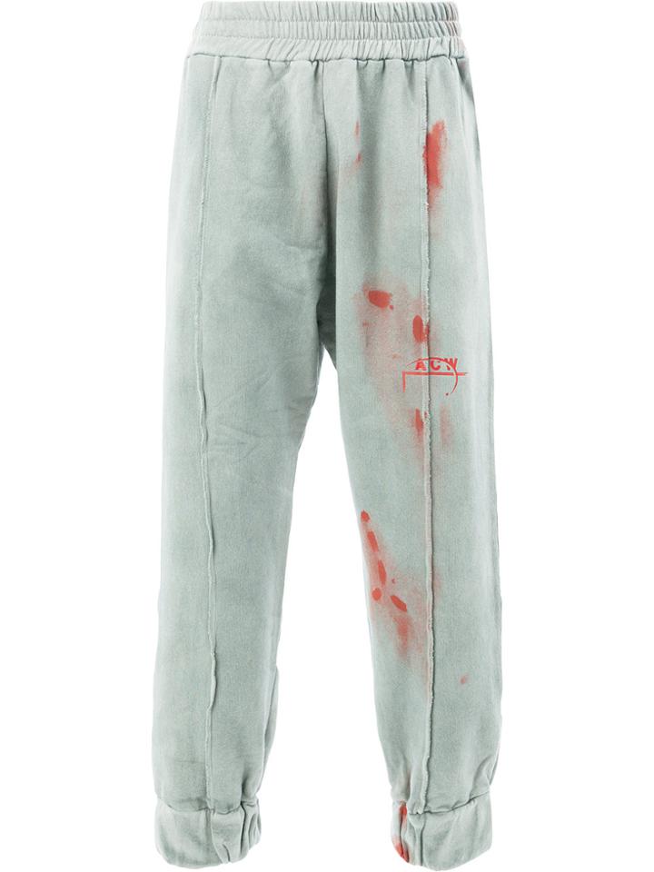 A-cold-wall* Painted Elasticated Track Trousers - Grey