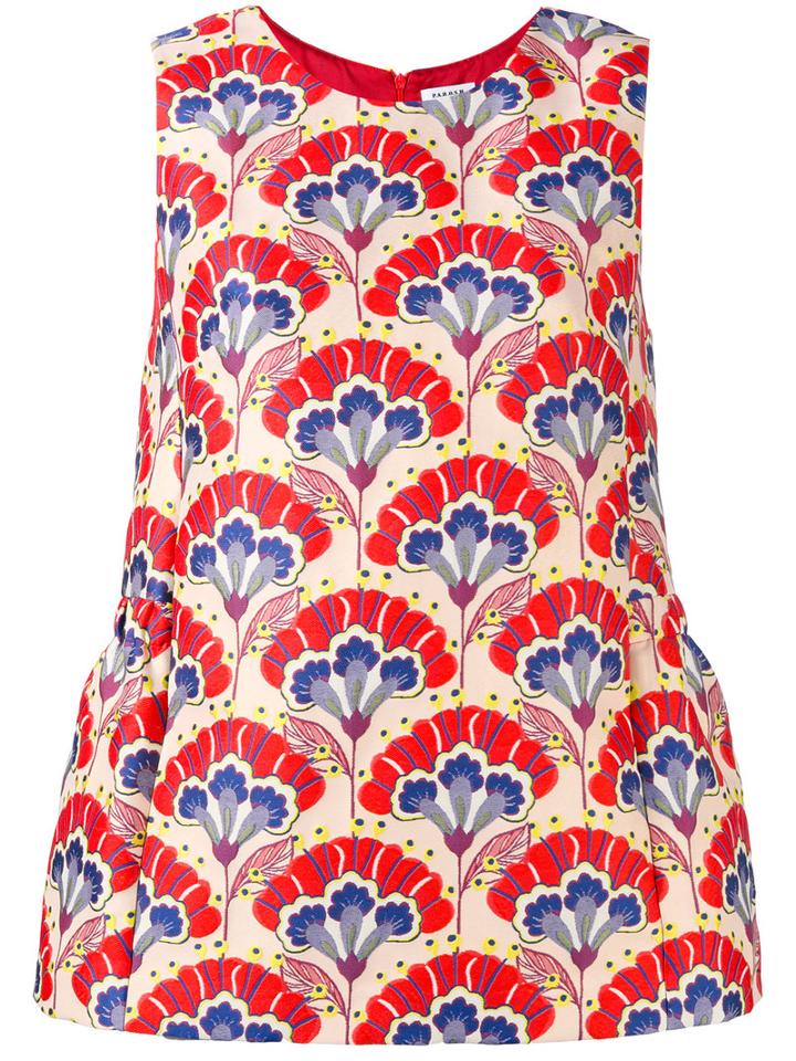 P.a.r.o.s.h. Floral Patterned Top, Women's, Size: Large, Red, Polyester/polyamide/acetate/viscose