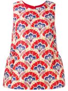 P.a.r.o.s.h. Floral Patterned Top, Women's, Size: Large, Red, Polyester/polyamide/acetate/viscose