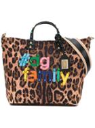 Dolce & Gabbana #dgfamily Patch Shopper Tote, Women's, Brown, Calf Leather