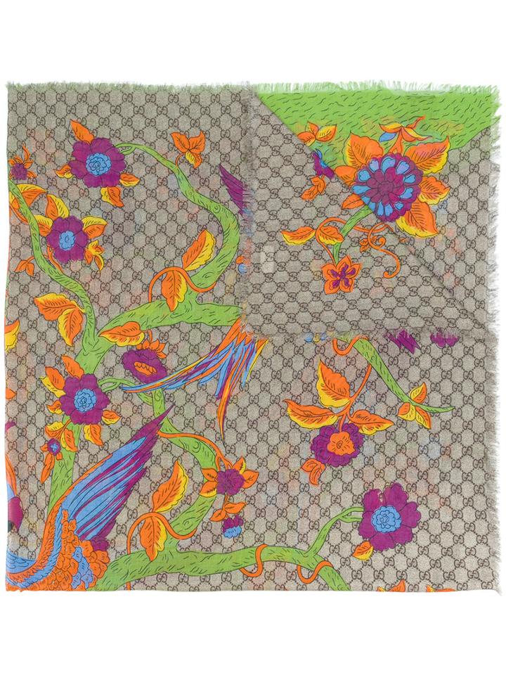 Gucci - Gg Jubilee Print Shawl Scarf - Women - Silk/modal - One Size, Silk/modal