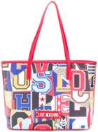 Love Moschino Varsity Logo Graphic Shopper Tote - Red