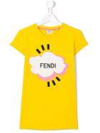 Fendi Kids Cloud T-shirt, Girl's, Size: 14 Yrs, Yellow/orange