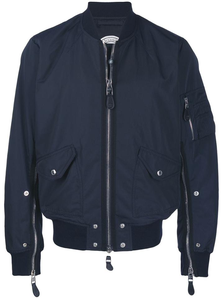 Alexander Mcqueen Classic Bomber Jacket - Blue