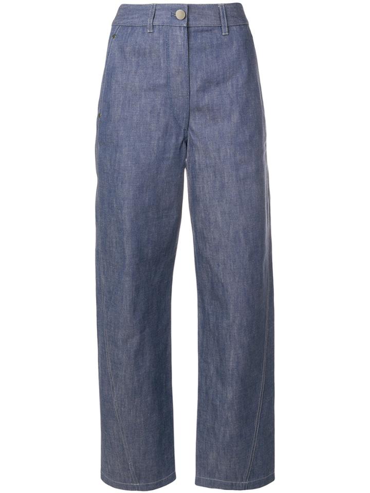 Lemaire Chambray Seamed Jeans - Blue
