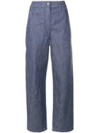 Lemaire Chambray Seamed Jeans - Blue
