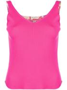 Emilio Pucci Contrast Floral Print Vest - Pink & Purple