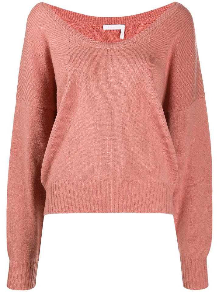 See By Chloé Intarsia Knit Jumper - Pink