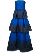 Carolina Herrera Strapless Degradé Gown - Blue