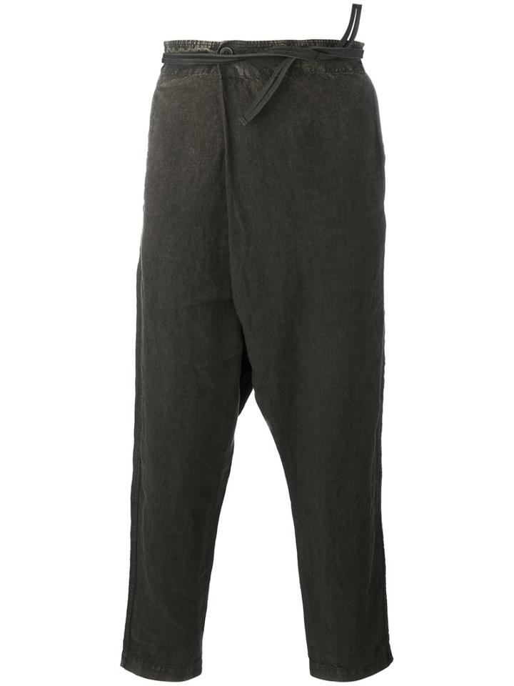 Transit Drop-crotch Trousers, Men's, Size: Xl, Grey, Linen/flax