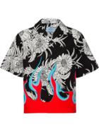 Prada Flame Print Shirt - Black