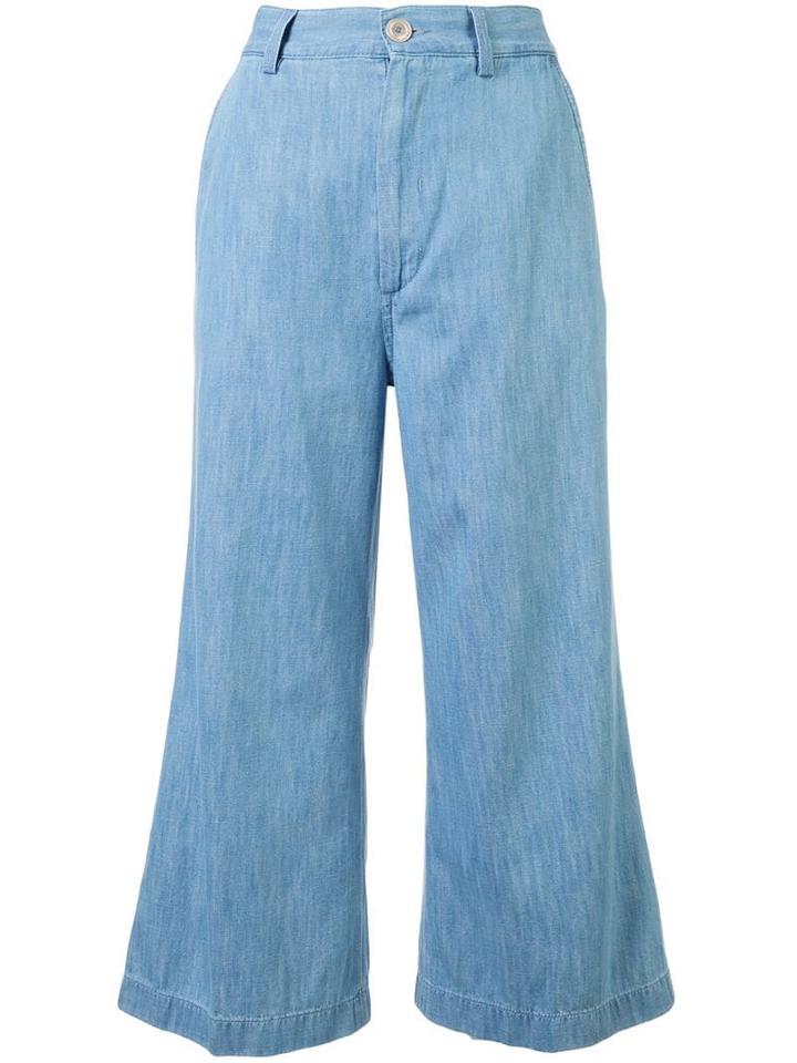 Gucci Embroidered Denim Culottes - Blured
