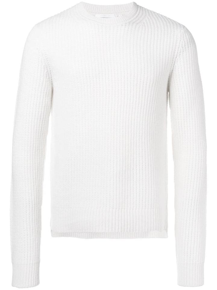 Helmut Lang Ribbed Knit Sweater - White