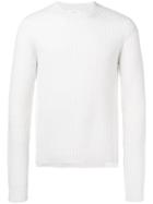 Helmut Lang Ribbed Knit Sweater - White