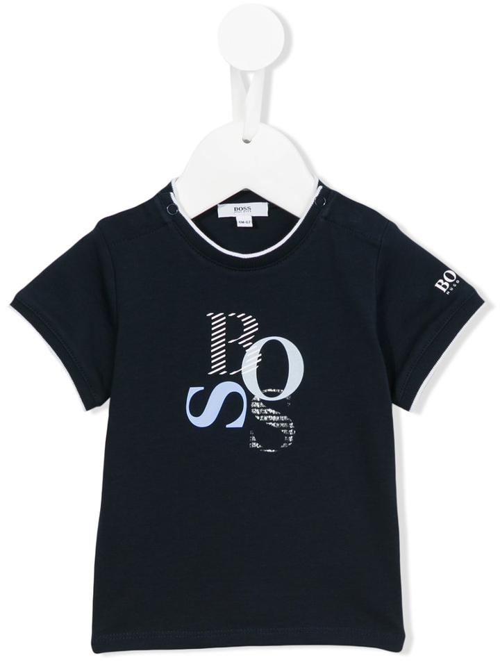 Boss Kids - Logo Print T-shirt - Kids - Cotton - 1 Mth, Newborn Boy's, Blue