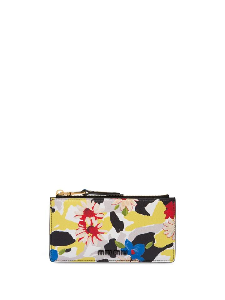 Miu Miu Floral Print Coin Wallet - Multicolour