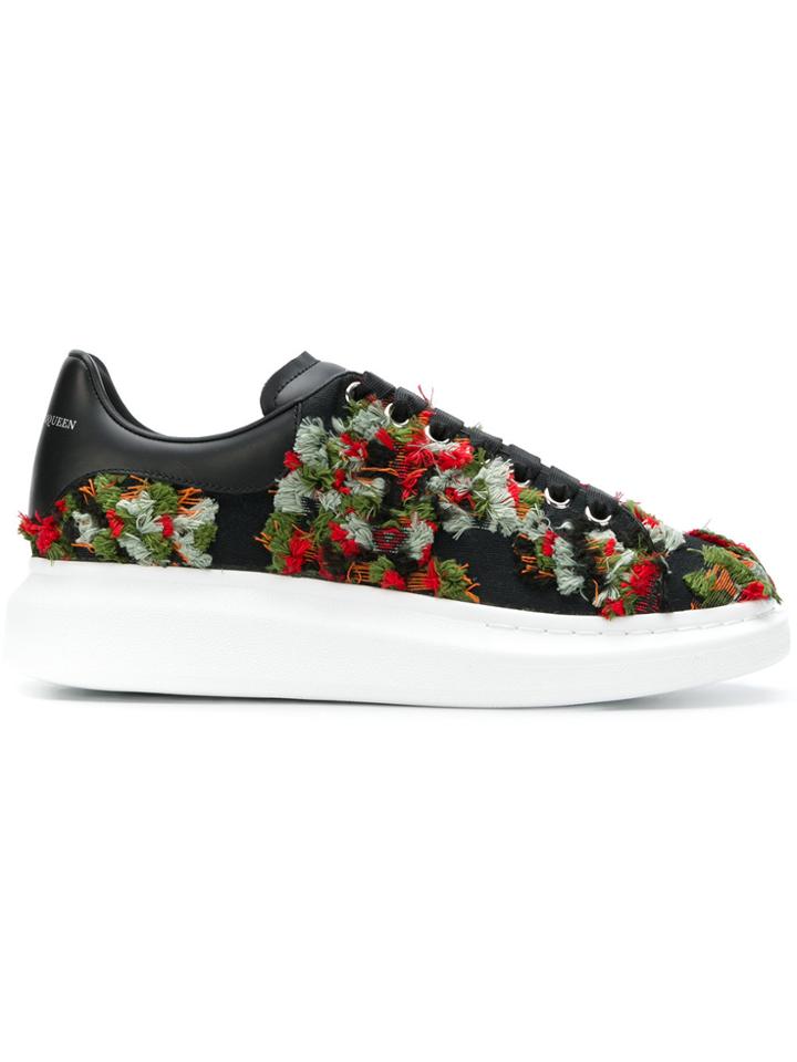 Alexander Mcqueen Short Tassel Exaggerated Sole Sneakers - Black
