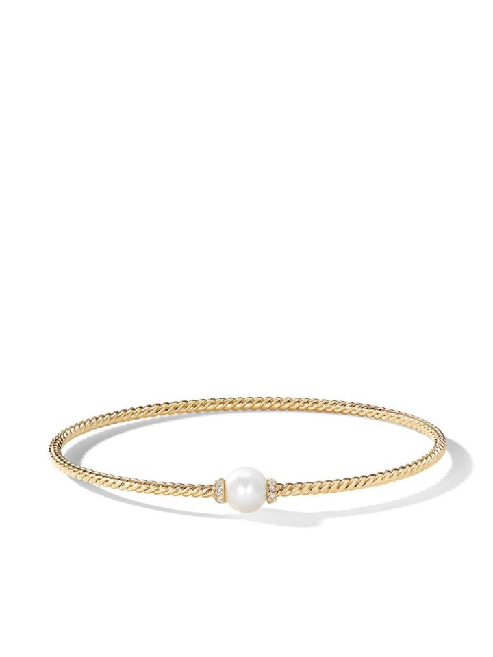 David Yurman 18kt Yellow Gold Petite Solari Station Pearl And Diamond
