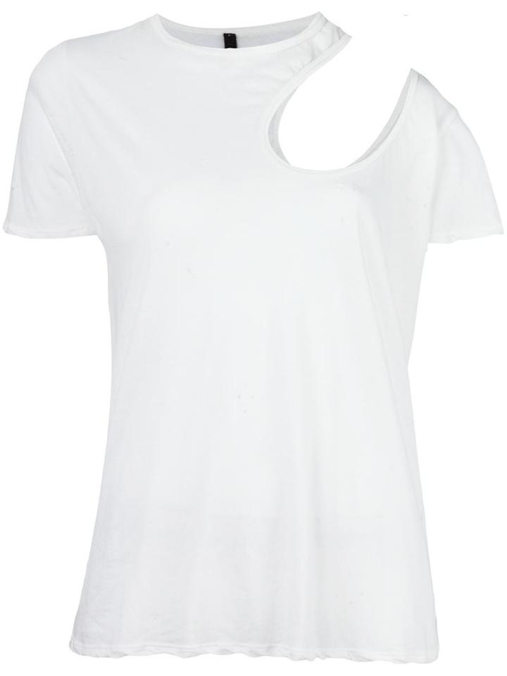 Unravel Project Cut Out T-shirt, Women's, Size: Medium, White, Cotton