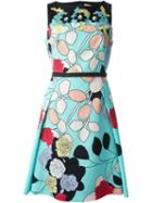 Antonio Marras Rose Print Lace A-line Dress, Women's, Size: 40, Black, Polyester/polyamide/spandex/elastane/viscose