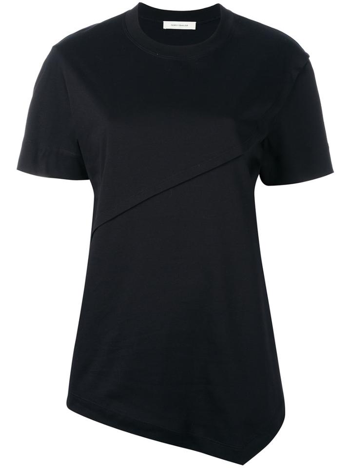 Cédric Charlier Asymmetric Hem T-shirt, Size: 44, Blue, Cotton