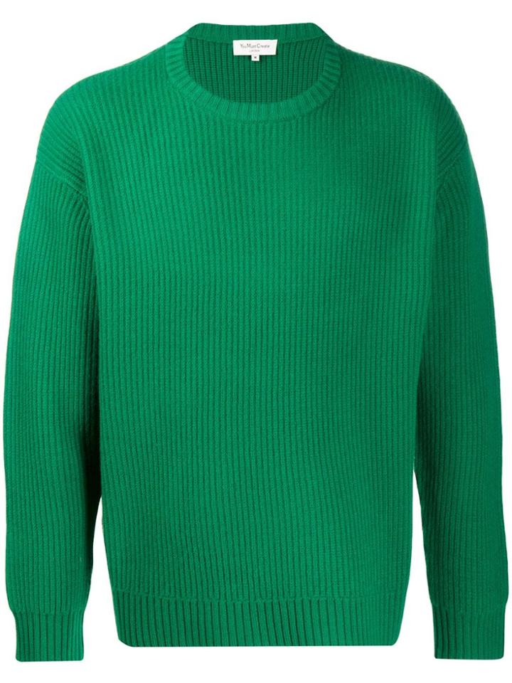 Ymc Bash Street Rib-knit Jumper - Green