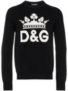 Dolce & Gabbana Intarsia Logo Cashmere Sweater - Black