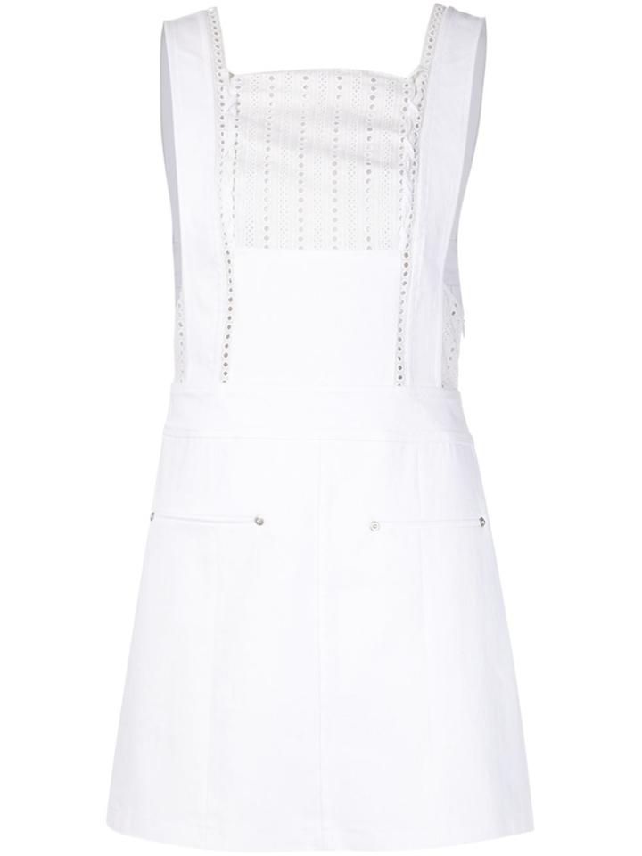 Thakoon Broderie Anglaise Panel Denim Dress - White