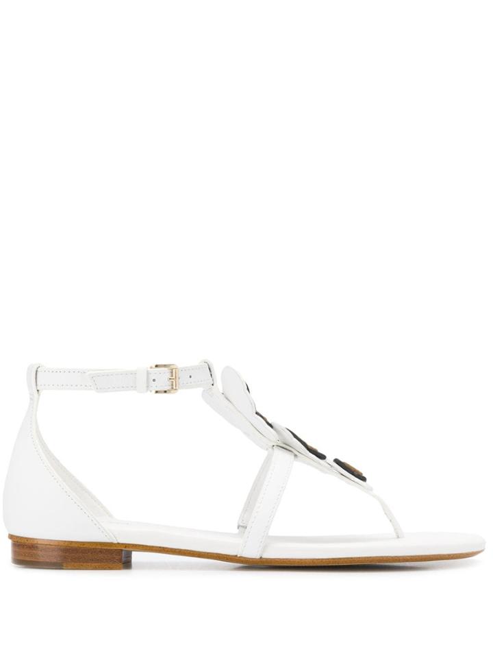 Michael Michael Kors Butterfly Appliqué Thong Sandals - White