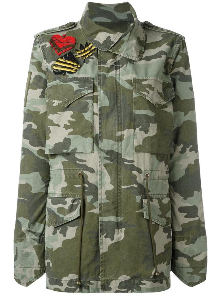 Mr & Mrs Italy Camouflage Military Jacket, Women's, Size: Small, Green, Cotton