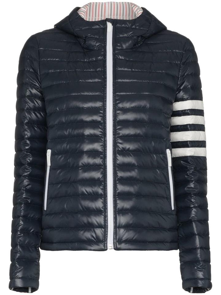 Thom Browne Hooded Padded Jacket - Blue