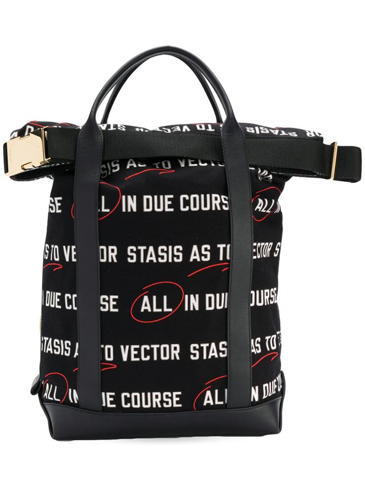 Sacai All In Due Course Print Tote Bag - Black