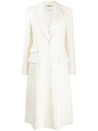 Alberta Ferretti Long Single Breasted Coat - White