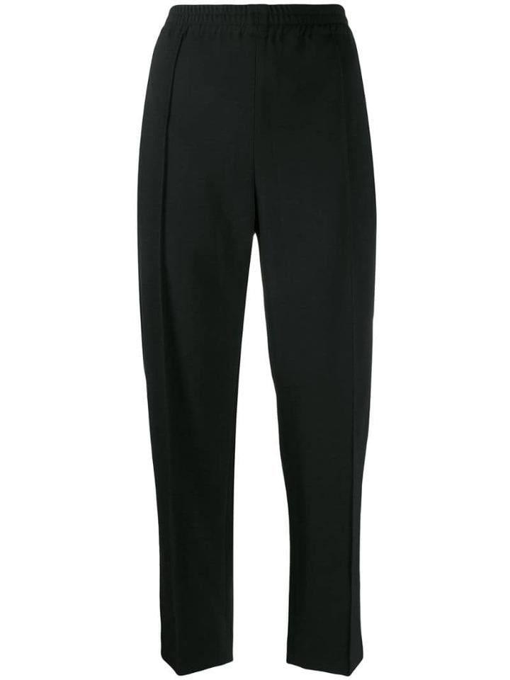 Joseph Cropped Pleated Trousers - Black