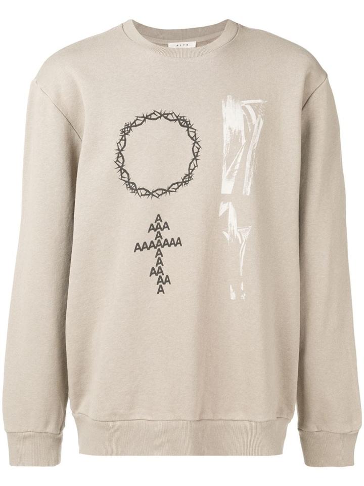 1017 Alyx 9sm Printed Crewneck Sweatshirt - Neutrals