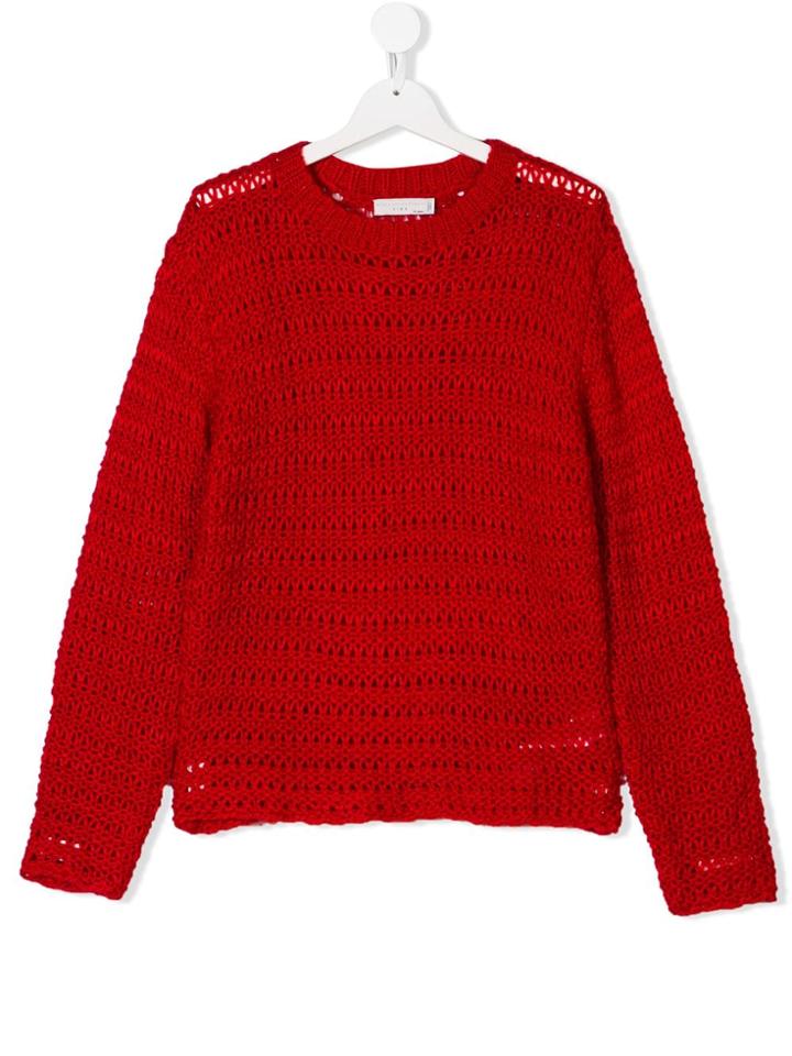 Stella Mccartney Kids Teen Open Knit Sweater - Red