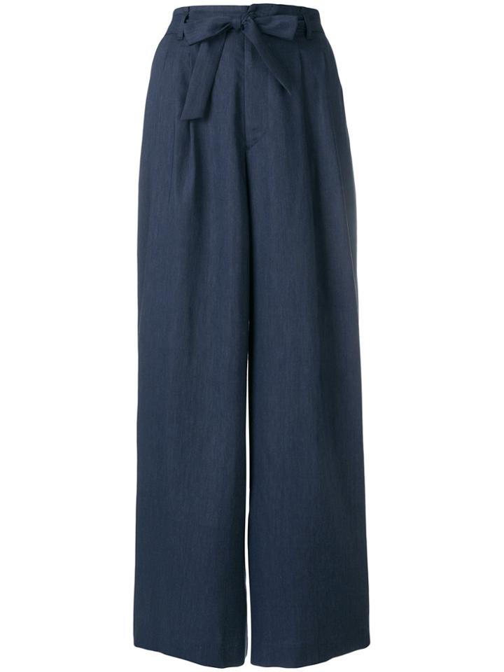 Pas De Calais Pleated Wide Leg Trousers - Blue